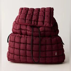 New Free People Quilted Hiker Backpack One Size MOHOGANY